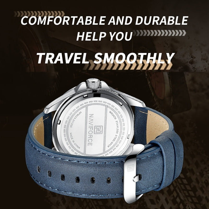 Naviforce Brand Men Fashion Quartz Watches Male Leather (Canadian Edition)