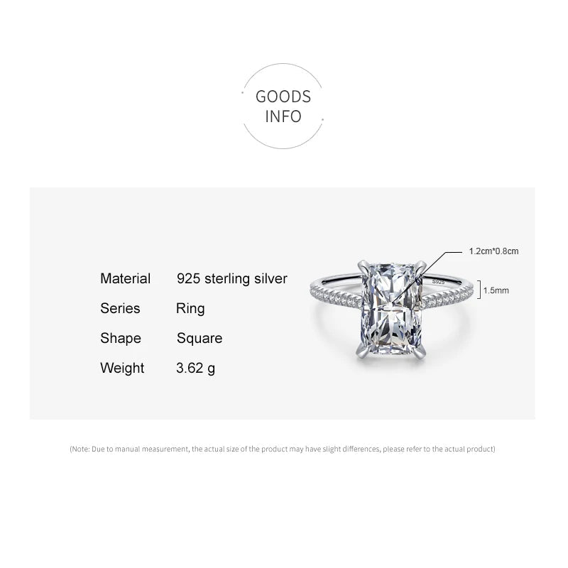 DL 925 Sterling silver Clear Zircon Rectangle Ring (USA EDITION) (LIMITED)