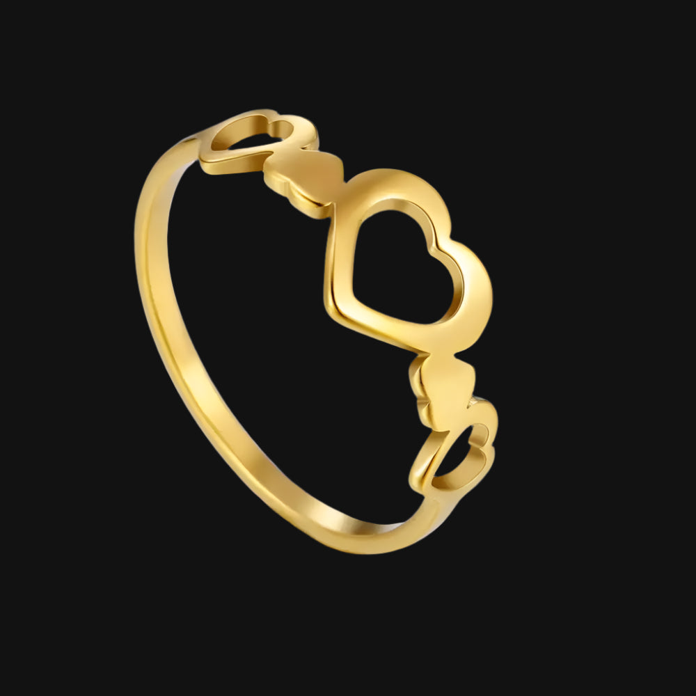 Stainless Steel Gold Color Hearts Finger Rings Loves (USA EDITION) (LIMITED)