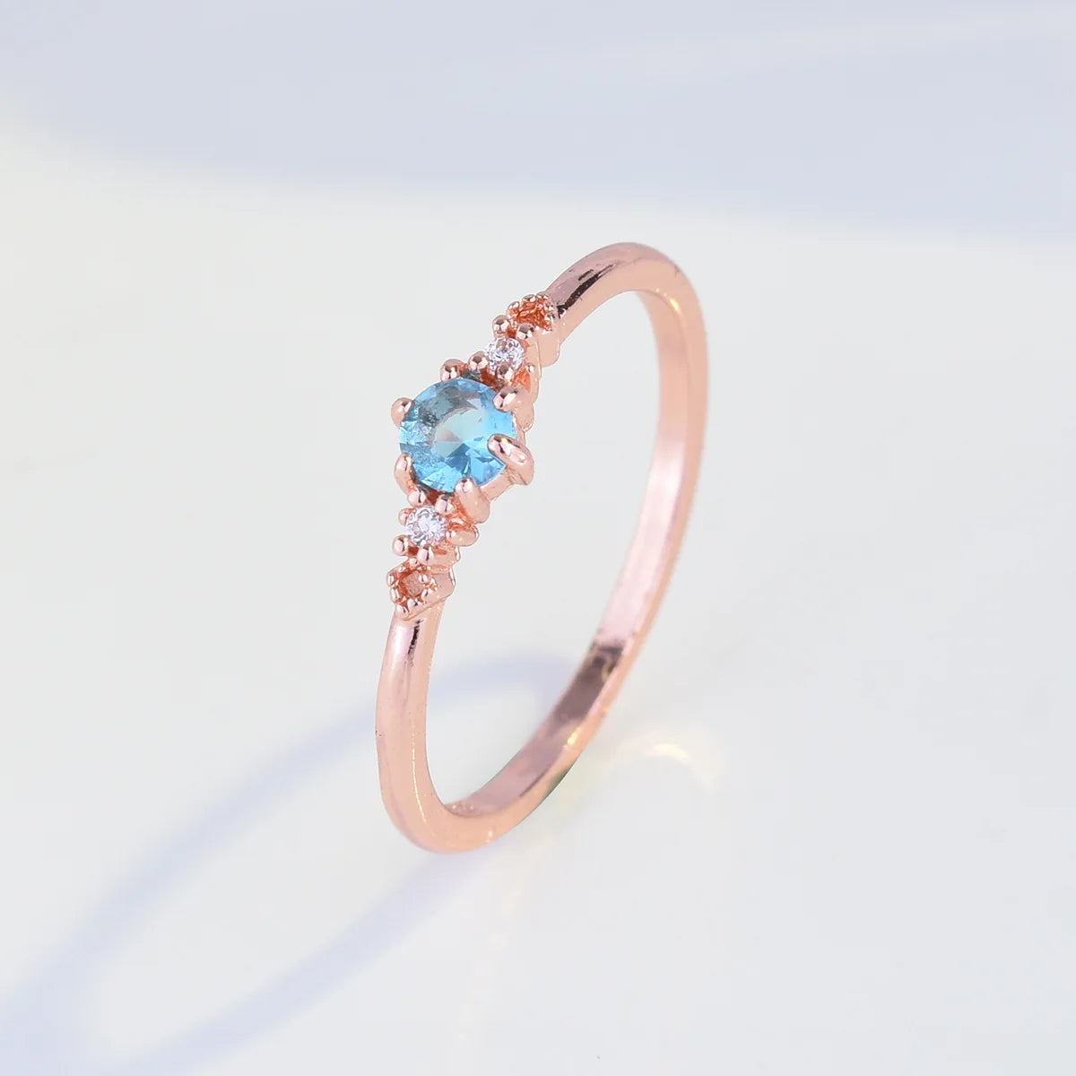 925 Sterling Silver Aquamarine Ring (Korean Edition)