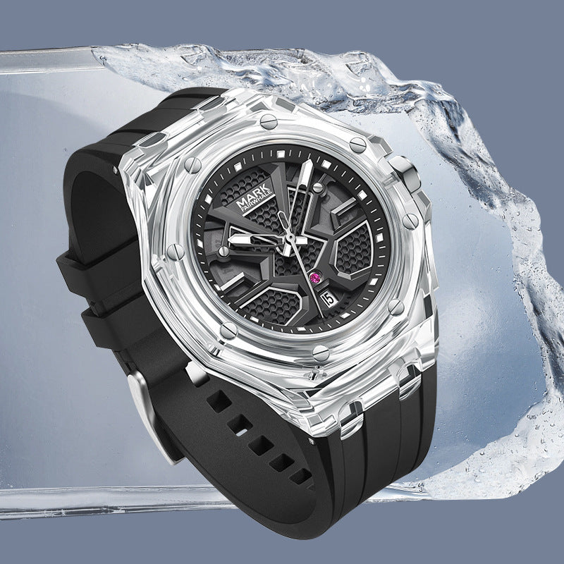 Transparent Acrylic Waterproof Luminous Quartz Watch (American Edition)