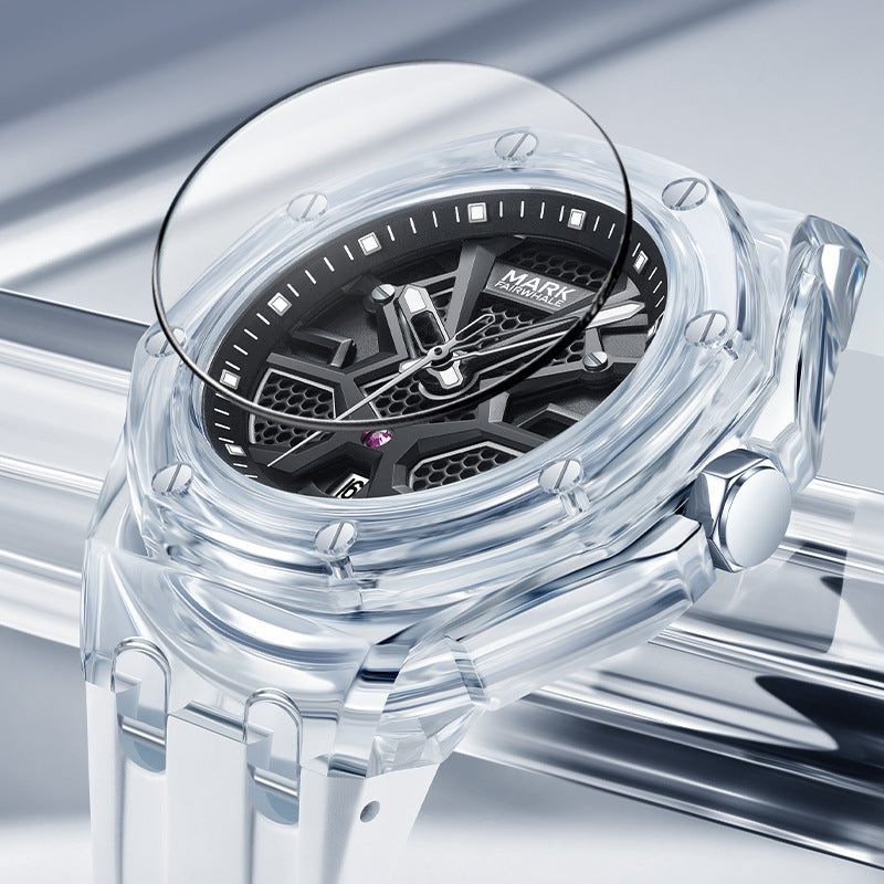 Transparent Acrylic Waterproof Luminous Quartz Watch (American Edition)