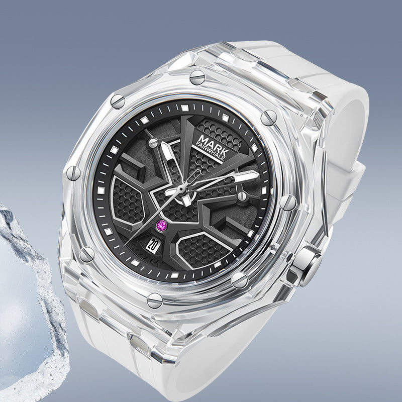 Transparent Acrylic Waterproof Luminous Quartz Watch (American Edition)