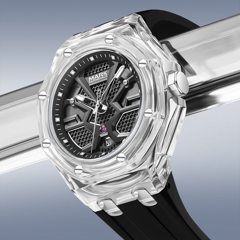 Transparent Acrylic Waterproof Luminous Quartz Watch (American Edition)