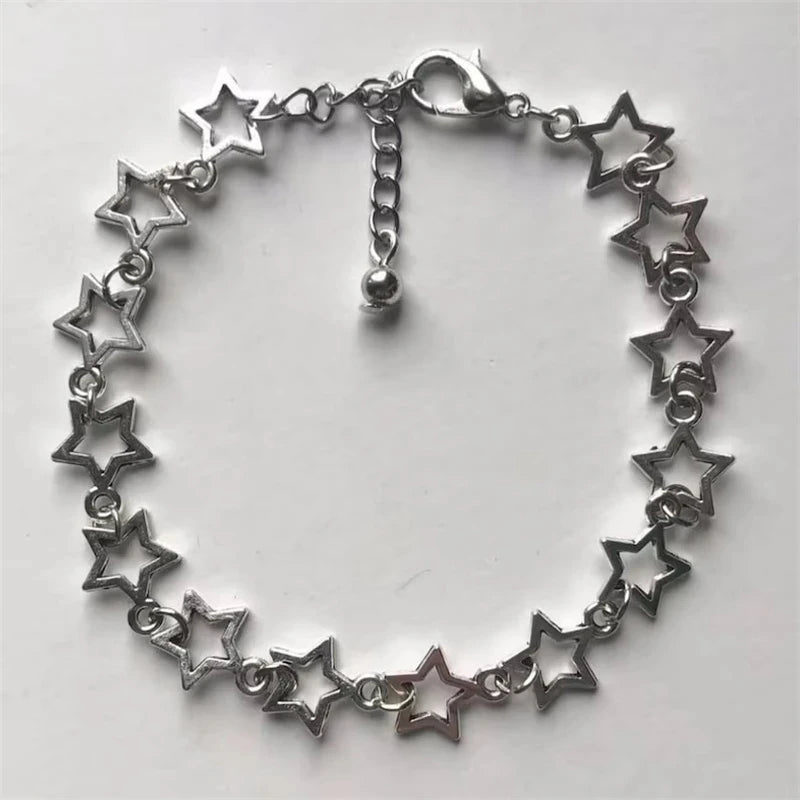 DL Vintage Stars Charm Link Chain Bracelet (Korean Edition)