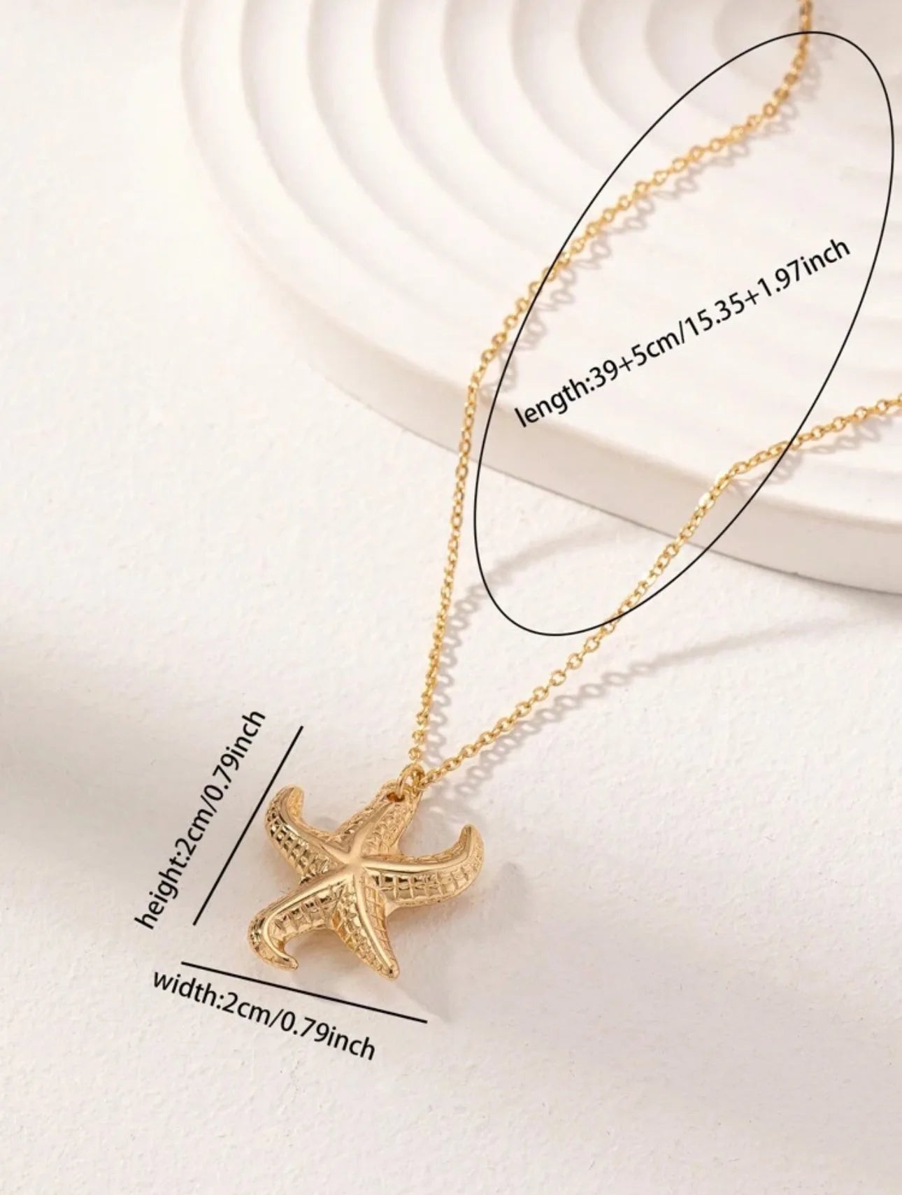 DL Elegant Starfish Pendant Necklace (Korean Edition)