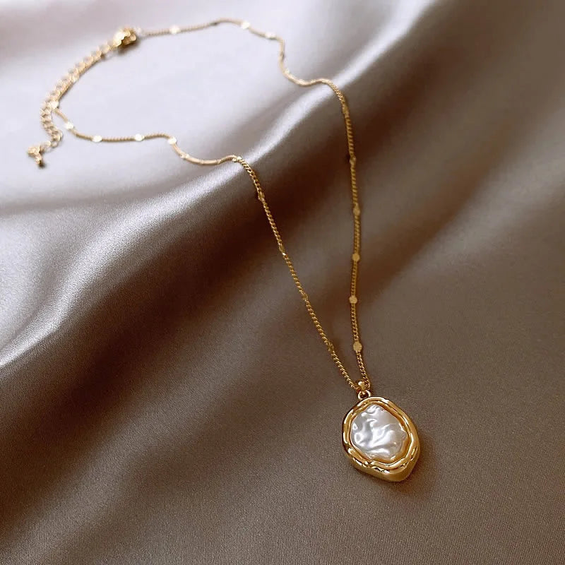 DL Irregular Baroque Pearl Necklace Pendant (China Edition)