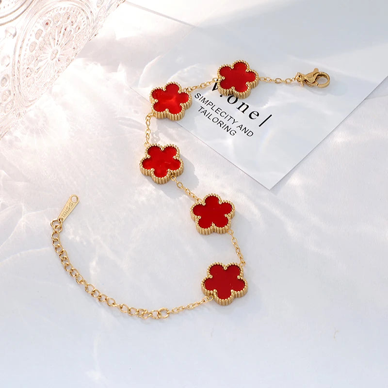 DL Stainless Steel Flower Shape Bracelet (Usa Edition)