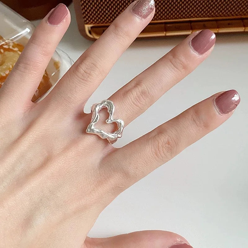 DL 925 Sterling Silver Simple Heart Ring y2k (BRAZILIAN EDITION) (TOO LIMITED FOR ITS PRICE)