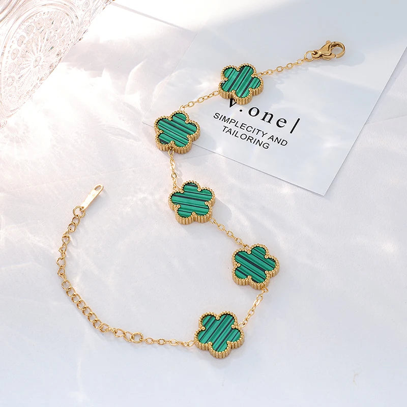 DL Stainless Steel Flower Shape Bracelet (Usa Edition)