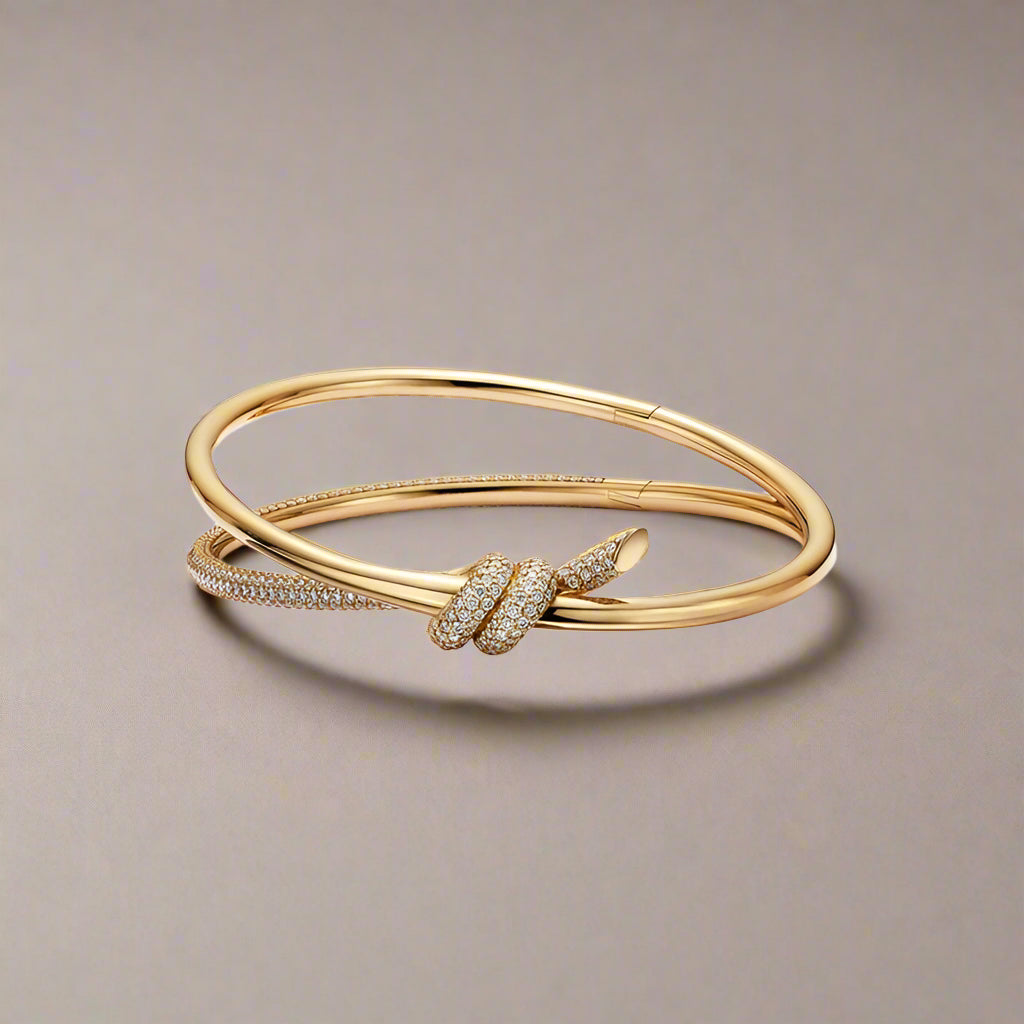 DL S925 Sterling Silver Twisted Bracelet (Korean Edition)