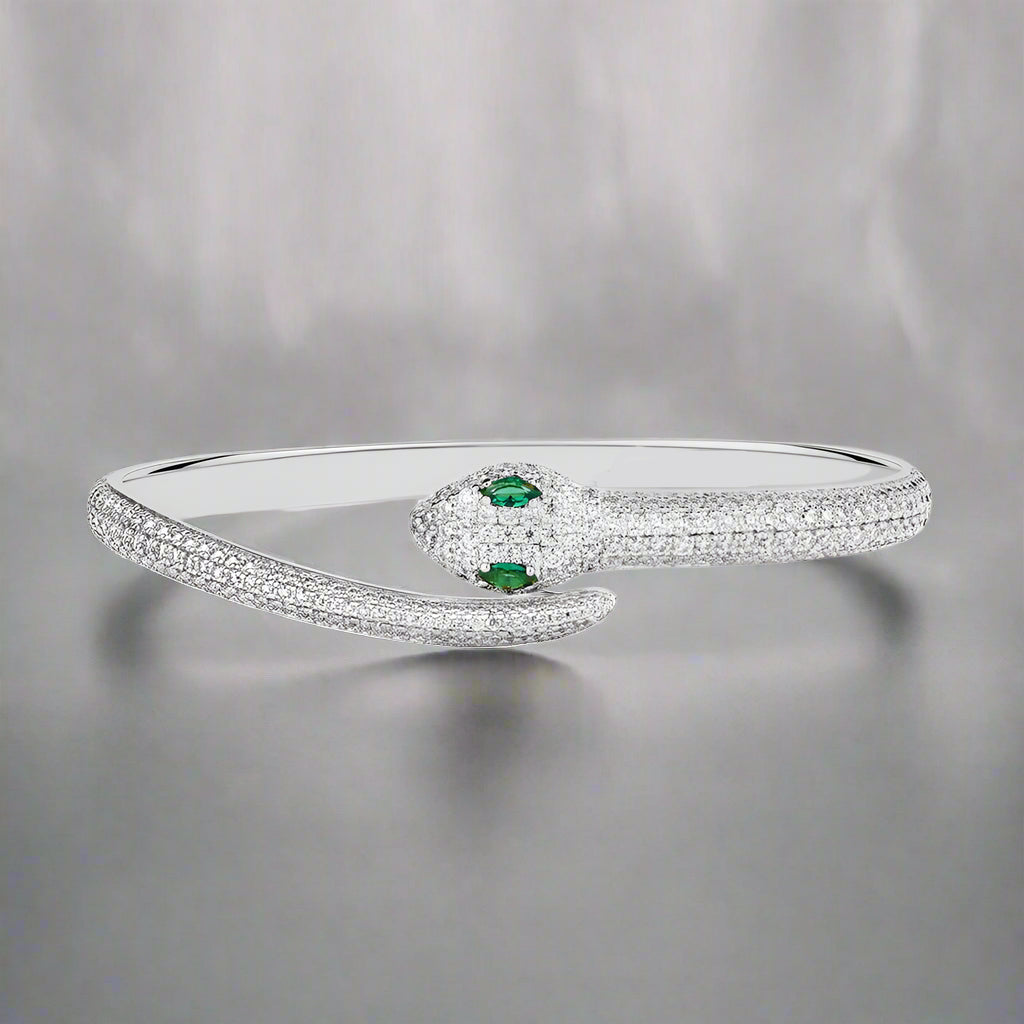 DL S925 Silver moissanite Snake Bracelet (USA Edition)