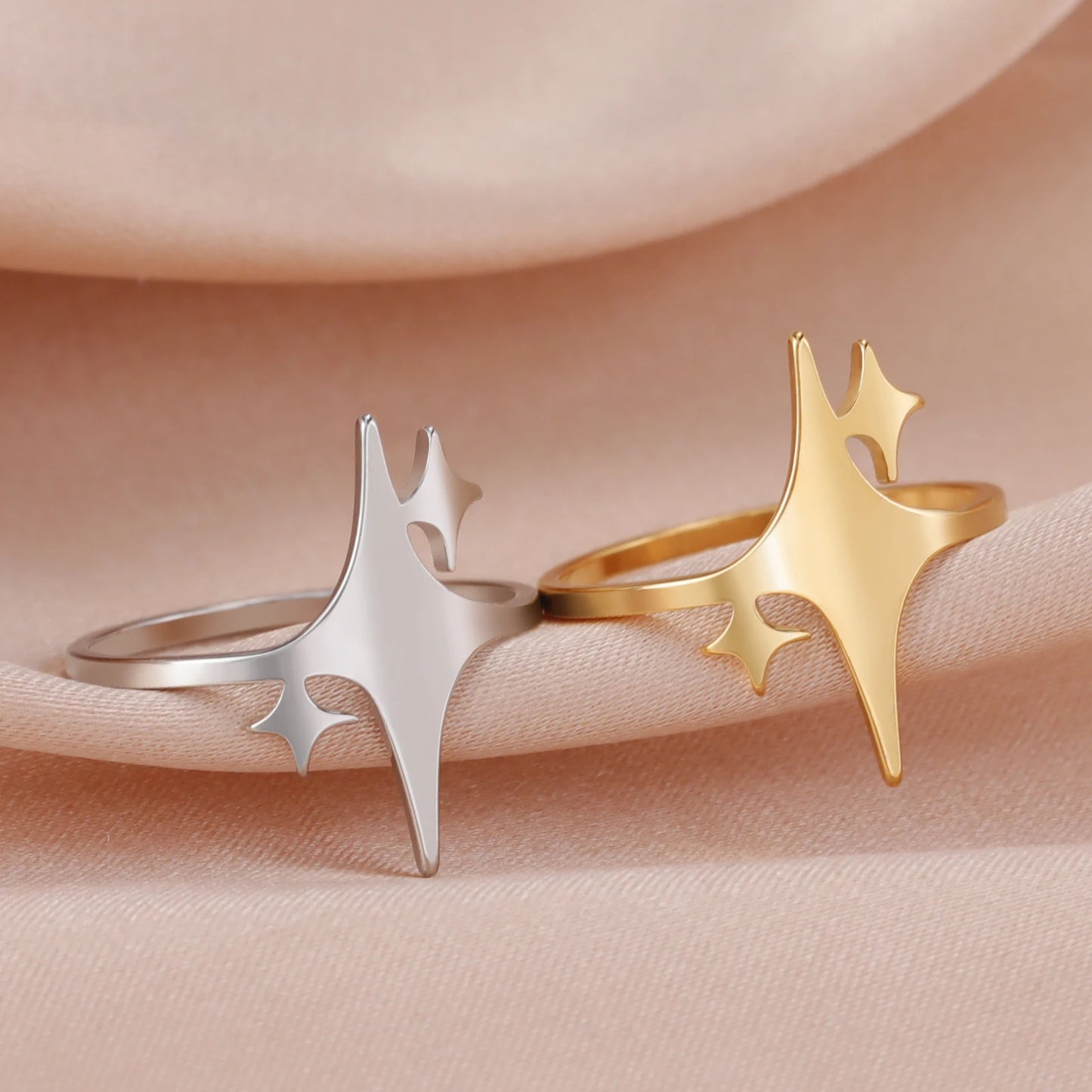 DL Skyrim Three Pointed Star Ring Stainless Steel Ring (Canadian Edition)