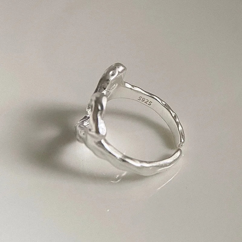DL 925 Sterling Silver Simple Heart Ring y2k (BRAZILIAN EDITION) (TOO LIMITED FOR ITS PRICE)