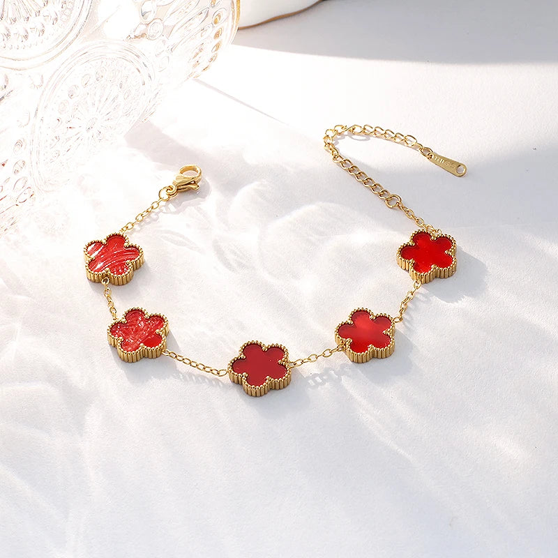 DL Stainless Steel Flower Shape Bracelet (Usa Edition)