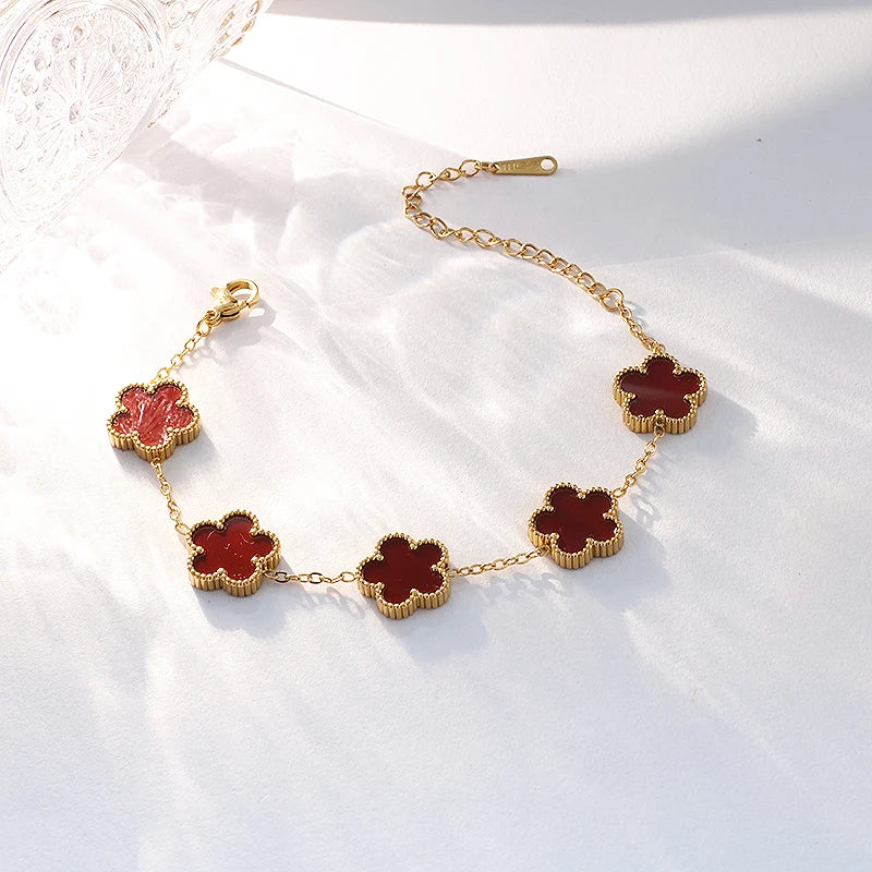 DL Stainless Steel Flower Shape Bracelet (Usa Edition)