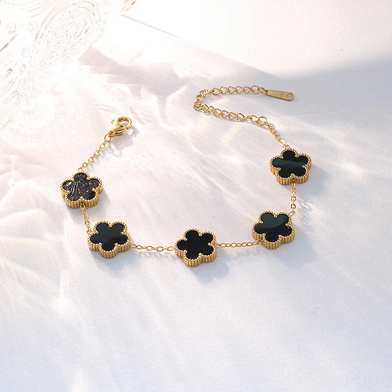 DL Stainless Steel Flower Shape Bracelet (Usa Edition)