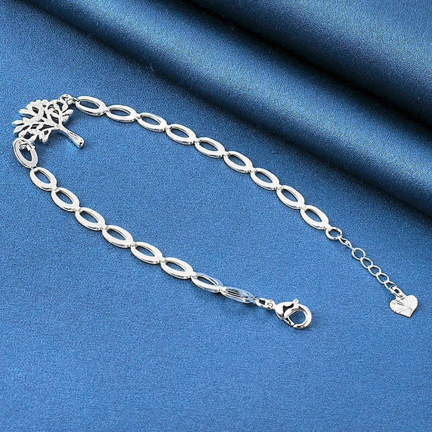 DL 925 Sterling Silver Bracelet Tree Charm Bracelet (USA Edition)
