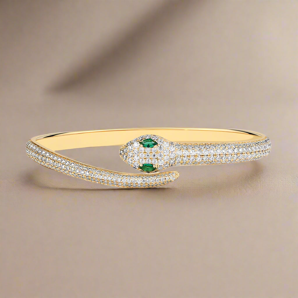DL S925 Silver moissanite Snake Bracelet (USA Edition)