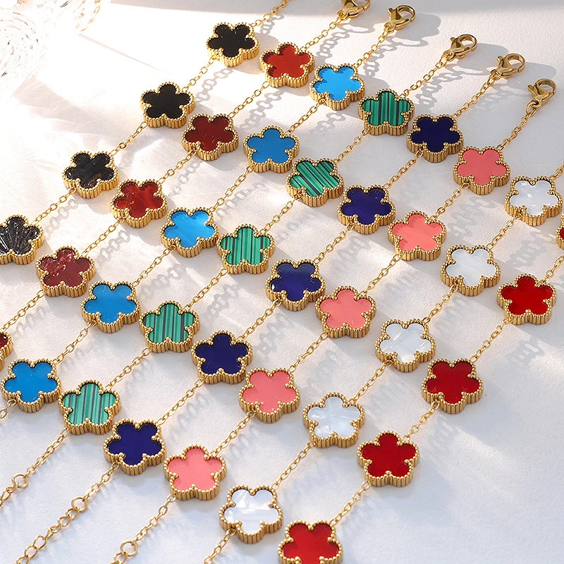 DL Stainless Steel Flower Shape Bracelet (Usa Edition)