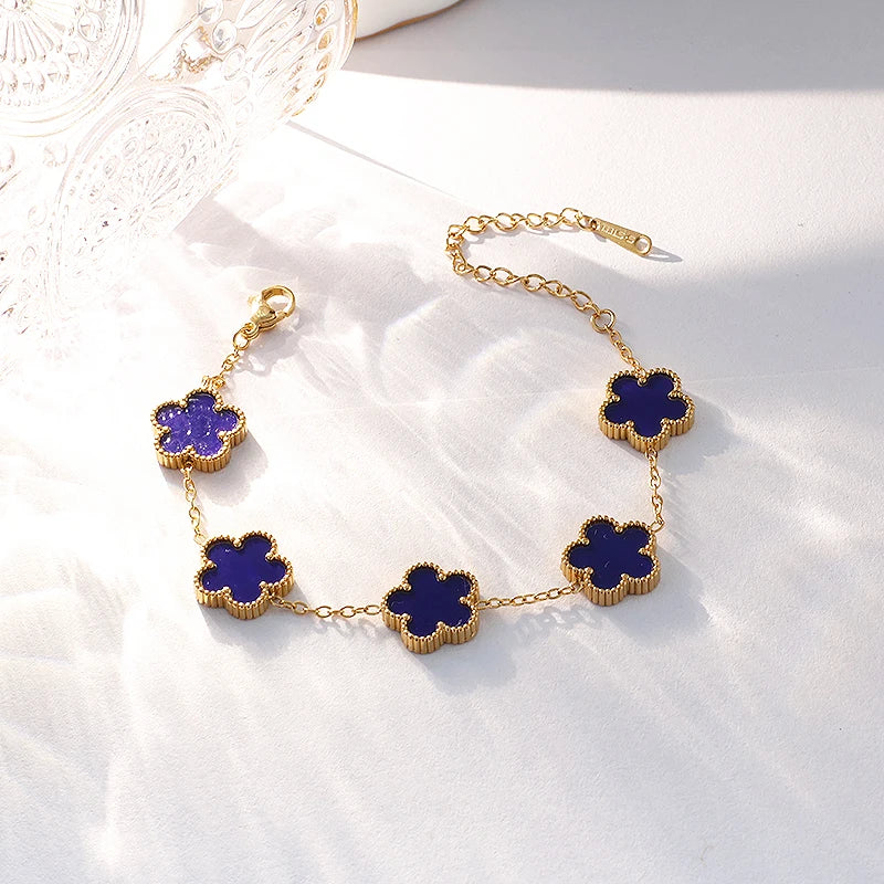 DL Stainless Steel Flower Shape Bracelet (Usa Edition)