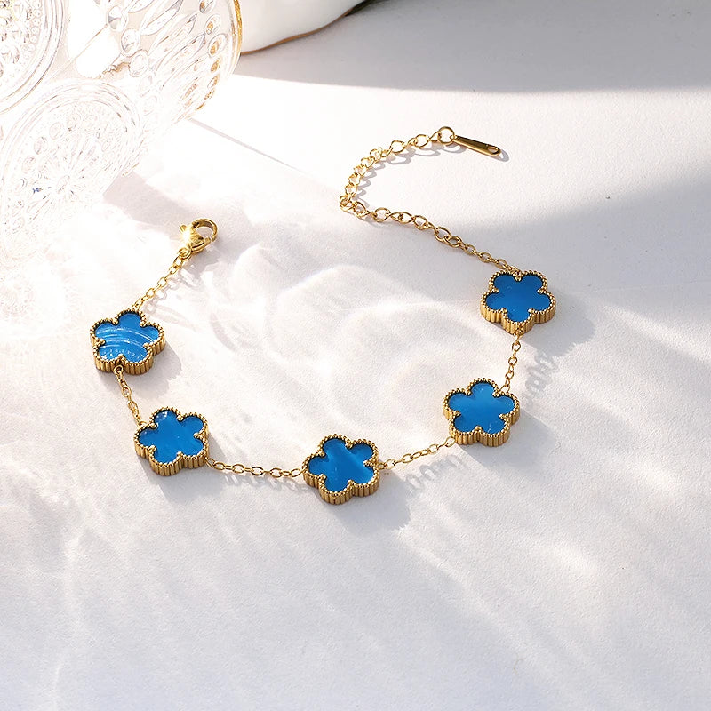 DL Stainless Steel Flower Shape Bracelet (Usa Edition)