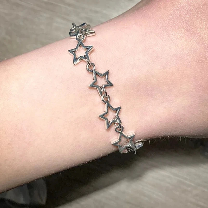 DL Vintage Stars Charm Link Chain Bracelet (Korean Edition)