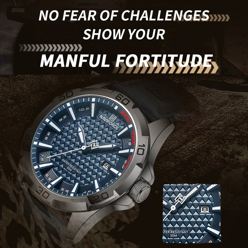 Naviforce Brand Men Fashion Quartz Watches Male Leather (Canadian Edition)