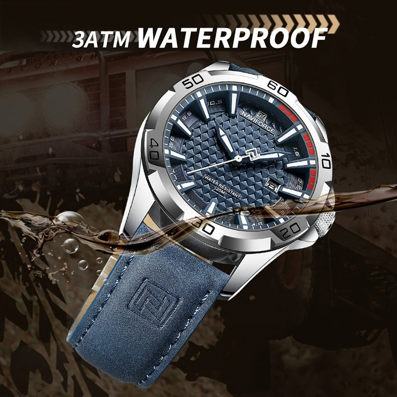 Naviforce Brand Men Fashion Quartz Watches Male Leather (Canadian Edition)
