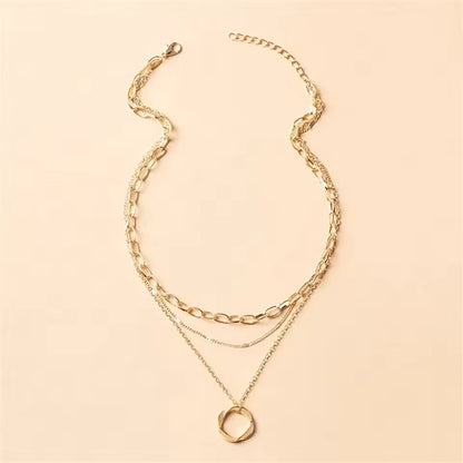DL Circle Pendant Vintage Necklace