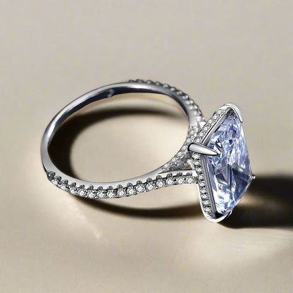DL 925 Sterling silver Clear Zircon Rectangle Ring (USA EDITION) (LIMITED)