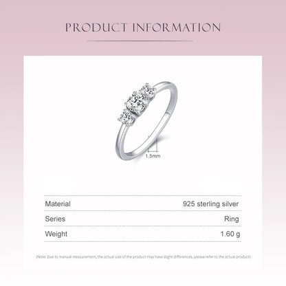DL 925 Sterling Silver Sparkling Zircon Stackable Ring (Canadian Edition)