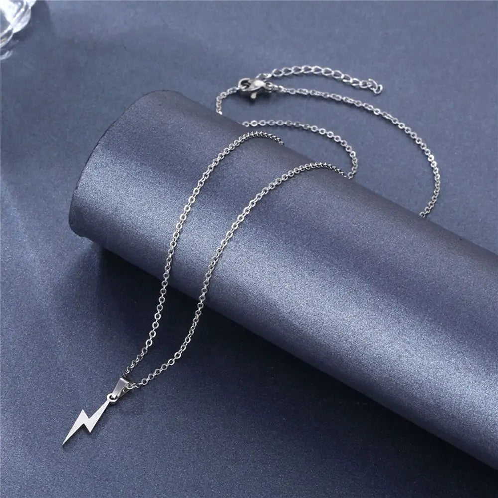 DL Lightning Pendant Long Chain Stainless Steel  Necklace (China Editon)