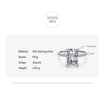 DL 925 Sterling silver Clear Zircon Rectangle Ring (USA EDITION) (LIMITED)