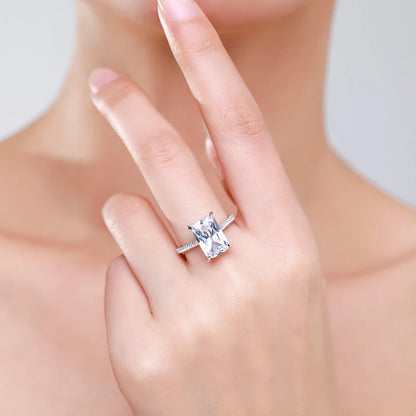 DL 925 Sterling silver Clear Zircon Rectangle Ring (USA EDITION) (LIMITED)