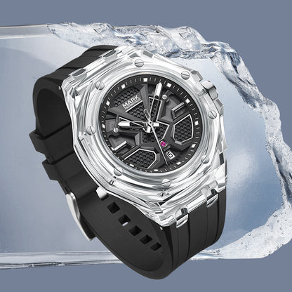 Transparent Acrylic Waterproof Luminous Quartz Watch (American Edition)