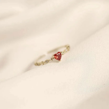DL Luxury Red Heart Crystal Opening Ring (Canadian Edition)
