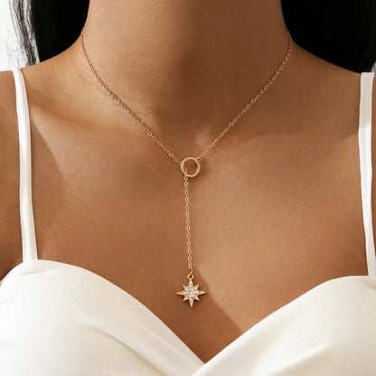 DL 14K Gold Plated Rhinestone Hexagram Pendant Necklace (Usa Edition)