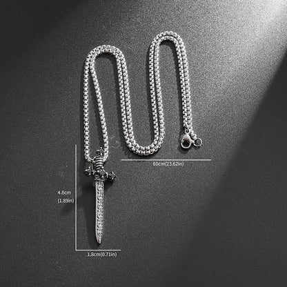 DL Gem Sword Pendant Retro Gothic Necklace (Korean Edition)