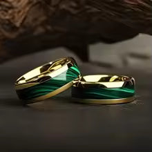 DL Domed Green Abalone Shell Inlay Rings