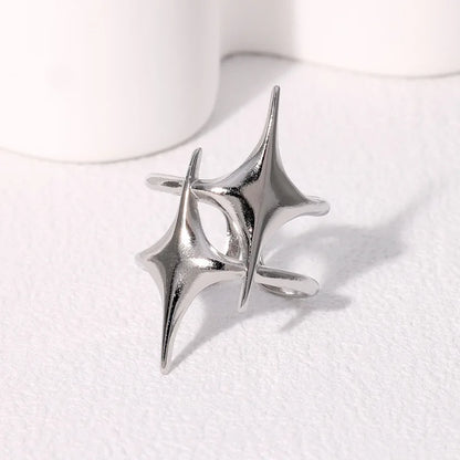 DL Stainless Steel Star Cross Ring (Korean Edition)