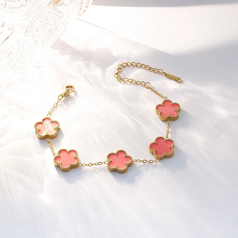 DL Stainless Steel Flower Shape Bracelet (Usa Edition)