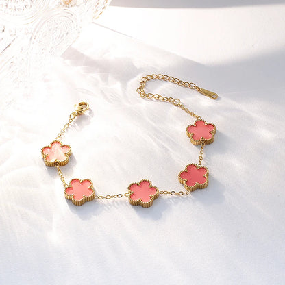 DL Stainless Steel Flower Shape Bracelet (Usa Edition)