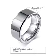 DL Carbide Tungsten Ring, Classic Plain Thicken Ring