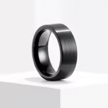 DL Titanium Stainless Steel Black Brushed Matte Finish Rings