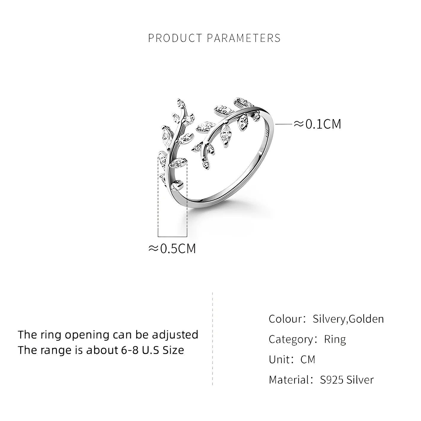 925 Silver Open Leaf Rings for Women ( USA EDITION ) ( LIMITED)