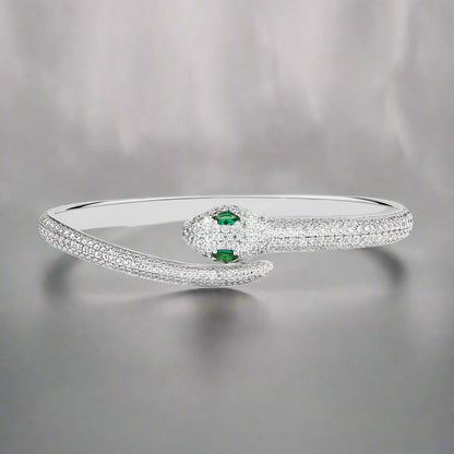 DL S925 Silver moissanite Snake Bracelet (USA Edition)