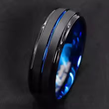 DL Black Blue Ring for Men