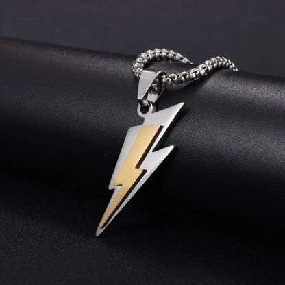 DL Stainless Steel Double Layer Lightning Pendant Necklace (Korean Edition)