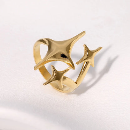 DL Stainless Steel Star Cross Ring (Korean Edition)